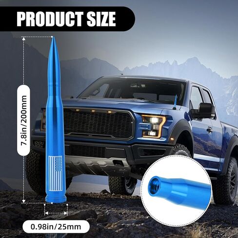 Xinhongfei Car Bullet Houderet Houdenna Antenna Attinna Accessories Flag American for Radio for Truck SUV (7.8BLUE) in Kuwait
