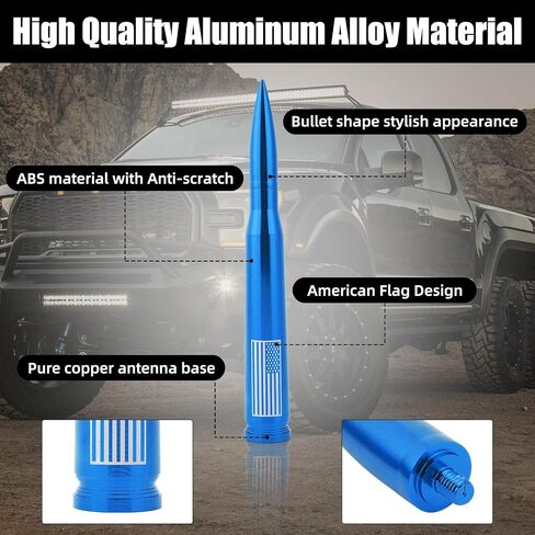 Xinhongfei Car Bullet Houderet Houdenna Antenna Attinna Accessories Flag American for Radio for Truck SUV (7.8BLUE) in Kuwait