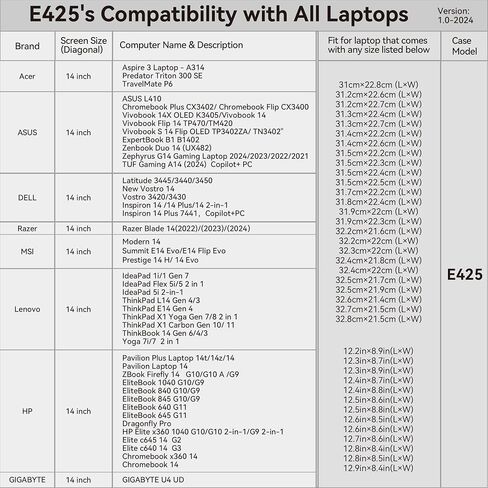 SMATREE 14 بوصة كمبيوتر محمول لأكمام Razer Blade 14 2024/2023/2022 ، حالة الكمبيوتر المحمول الواقي من Razer مع جيب الملحقات ، ykk Zipper ، تصميم زاوية سوبر سائقة براءة اختراع (E425) in Kuwait