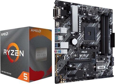 Micro Center AMD Ryzen 5 5500 معالج سطح المكتب مع ASUS PRIME B450M-A II AMD AM4 Micro ATX Mother in Kuwait