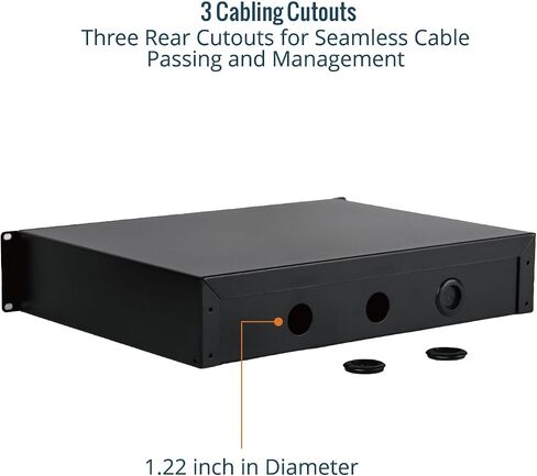 Tecmojo 2U Rack Drawer,Rack Mount Drawer for 19in Network Equipment/Server/AV Rack or Cabinet Enclosure,Sliding and Lockable Server Rack Drawer - Load-Bearing 44lb (20kg),with Cable Management Holes in Saudi Arabia