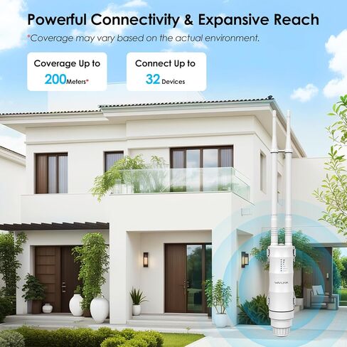 Wavlink AC600 Outdor Outdoor Longproof WiFi Extender/Wireless Access Point مع POE السلبي ، الهوائيات Dual Band 5G+2.4G ، 2x7DBI Omni Directional ، يدعم جهاز التوجيه/AP/DESTER/WISP in Kuwait