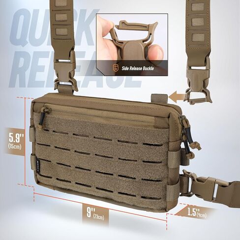 WYNEX Tactical Chest Rig Pack for Men, Running Chest Bag with Front Loop Recon Chest Rigs for Hunting Outdoor EDC in Saudi Arabia
