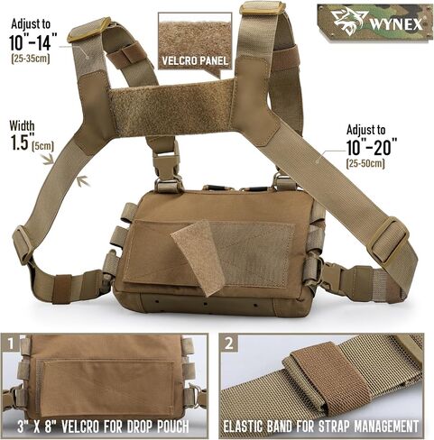 WYNEX Tactical Chest Rig Pack for Men, Running Chest Bag with Front Loop Recon Chest Rigs for Hunting Outdoor EDC in Saudi Arabia