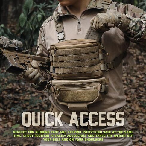 WYNEX Tactical Chest Rig Pack for Men, Running Chest Bag with Front Loop Recon Chest Rigs for Hunting Outdoor EDC in Saudi Arabia