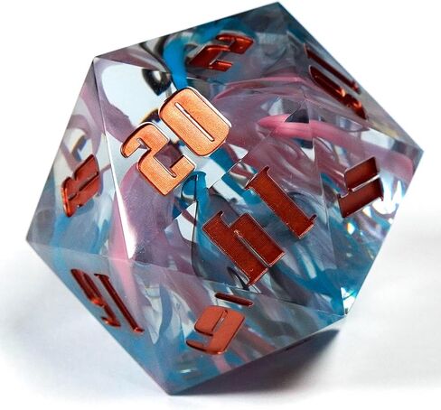 Sharp Edge 55MM D20 لـ DND لألعاب الزنزانات والتنينات Ttrpg، ألعاب لعب الأدوار متعددة السطوح من الراتنج | راتينج مصبوب يدويًا (موجة مد 55 مم d20) in Saudi Arabia