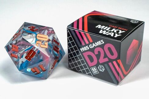 Sharp Edge 55MM D20 لـ DND لألعاب الزنزانات والتنينات Ttrpg، ألعاب لعب الأدوار متعددة السطوح من الراتنج | راتينج مصبوب يدويًا (موجة مد 55 مم d20) in Saudi Arabia