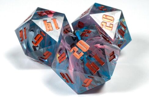Sharp Edge 55MM D20 لـ DND لألعاب الزنزانات والتنينات Ttrpg، ألعاب لعب الأدوار متعددة السطوح من الراتنج | راتينج مصبوب يدويًا (موجة مد 55 مم d20) in Saudi Arabia