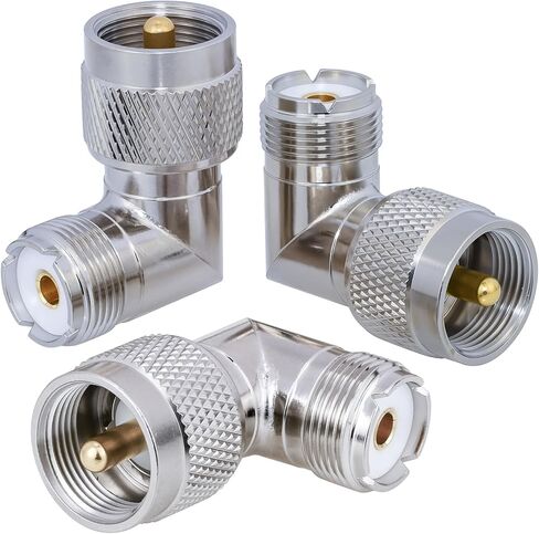 PL259 Coax Connectors, 3-Pack Right Angle PL259 UHF Male to Female Coax Connector Adapter for CB Ham Radio Antenna in Kuwait