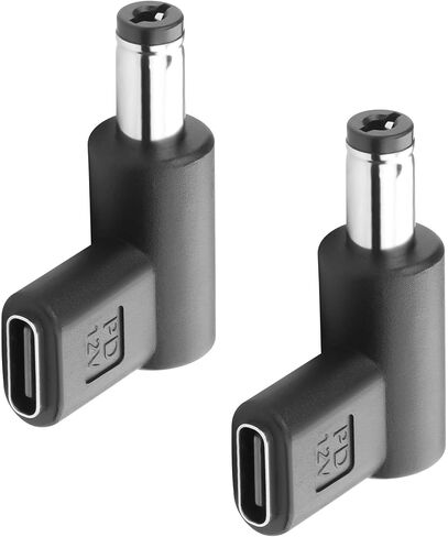 GINTOOYUN 2PCS USB to DC Male 5.5 x 2.1 mm 28V Adapter, 90 Degree Angled USB C to DC 28V Adapter Plug for Laptop、Router、Mobile Power Supply Charger Connector(28V) in Saudi Arabia
