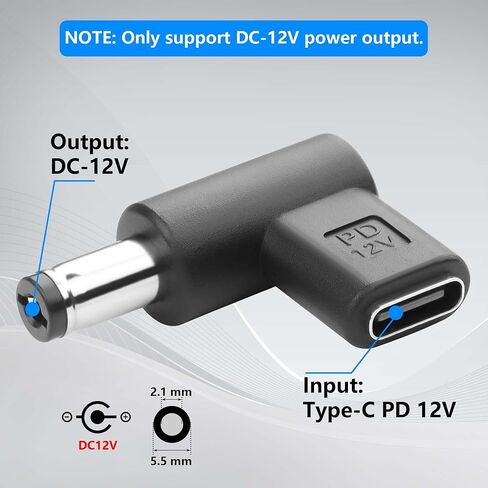 GINTOOYUN 2PCS USB to DC Male 5.5 x 2.1 mm 28V Adapter, 90 Degree Angled USB C to DC 28V Adapter Plug for Laptop、Router、Mobile Power Supply Charger Connector(28V) in Saudi Arabia