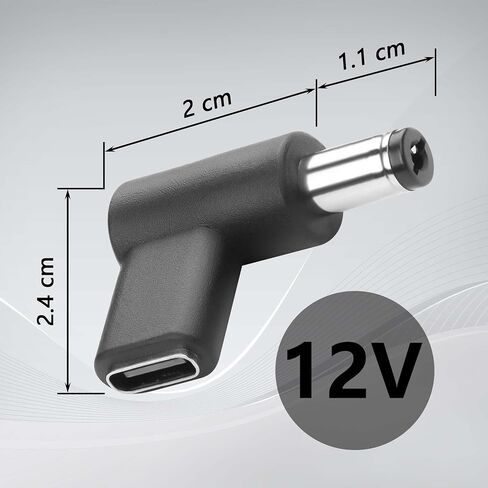 GINTOOYUN 2PCS USB to DC Male 5.5 x 2.1 mm 28V Adapter, 90 Degree Angled USB C to DC 28V Adapter Plug for Laptop、Router、Mobile Power Supply Charger Connector(28V) in Saudi Arabia