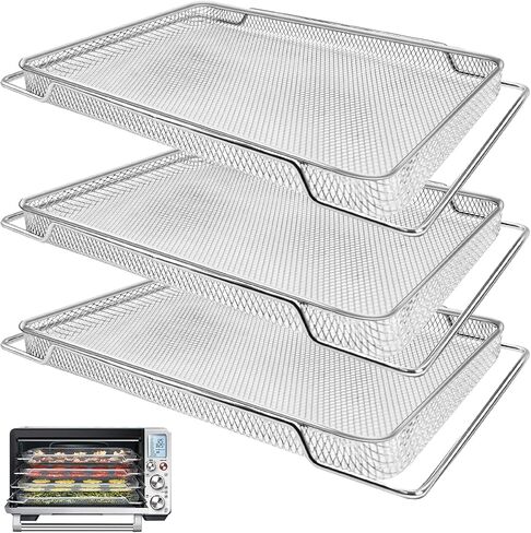 Air Fryer Basket for Breville BOV900BSS Smart Oven Air Fryer Pro,16.5"D x 11.8"W x 1.1"H Food Grade Steel Mesh Baskets Accessories Tray for Breville Air Fryer Toaster Oven, Microwave Oven in Saudi Arabia