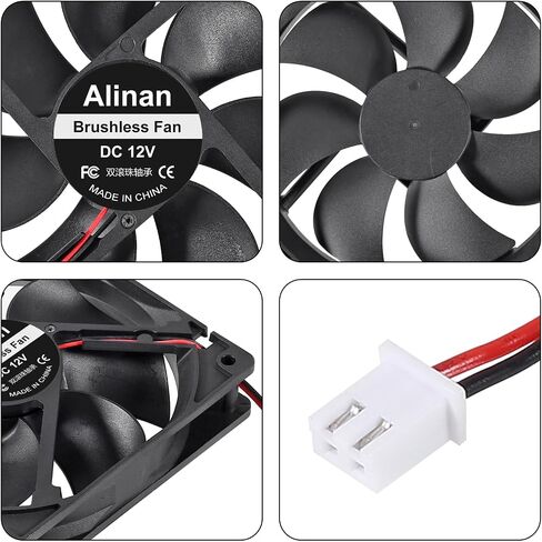 Alinan 4pcs 12025 12V Fan 120x120x25mm 2-pin Sleeve Bearing Brushless DC Cooling Fan 3D Printer Cooling Fan Computer Fan in Saudi Arabia