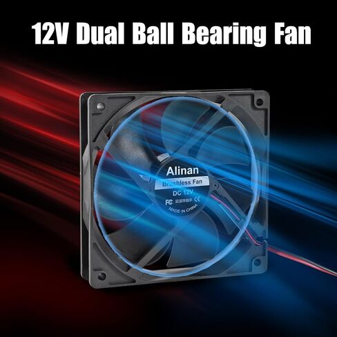 Alinan 4pcs 12025 12V Fan 120x120x25mm 2-pin Sleeve Bearing Brushless DC Cooling Fan 3D Printer Cooling Fan Computer Fan in Saudi Arabia