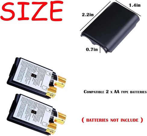 4 Pack Battery Box Battery Cover for Xbox 360 Wireless Controller, Replacement Battery Pack Cover Shell Case Kit for Xbox 360 Controller(Black) in Saudi Arabia
