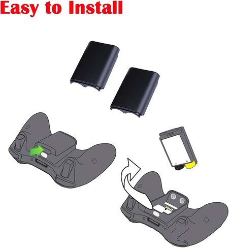 4 Pack Battery Box Battery Cover for Xbox 360 Wireless Controller, Replacement Battery Pack Cover Shell Case Kit for Xbox 360 Controller(Black) in Saudi Arabia