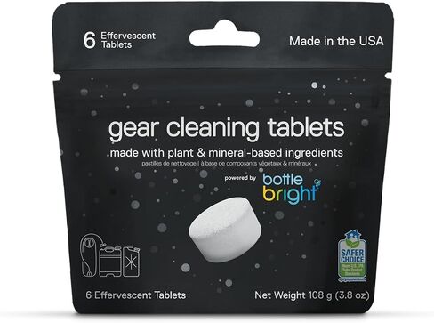 Gear Cleaning Tablets by Bottle Bright (6 or 20 Count) - EPA Safer Choice Certified - Hydration Reservoir, Large Container & Water Storage System Cleaner in Saudi Arabia