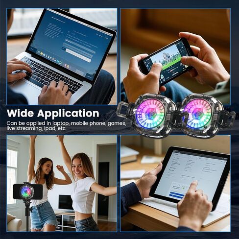 Phone Cooler, LOCZAR Magnetic Fan Small USB Fan for Gaming with Removable Grip, Semiconductor Cooling RGB Cellphone Radiator for Cell iPhone Ipad Ps5 Gamer Influencer Tiktok Live Streaming in Kuwait