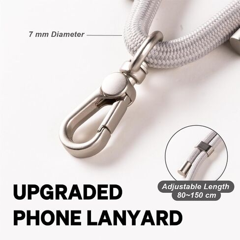 Universal Phone Lanyard لـ iPhone 16 Pro Max ومعظم الهواتف الذكية ، حزام الهاتف الخلوي Crossbody قابل للتعديل 7 مم مع علامة تبويب غير ملصق للرجال والنساء ، النيلي/الذهب غير اللامع in Kuwait