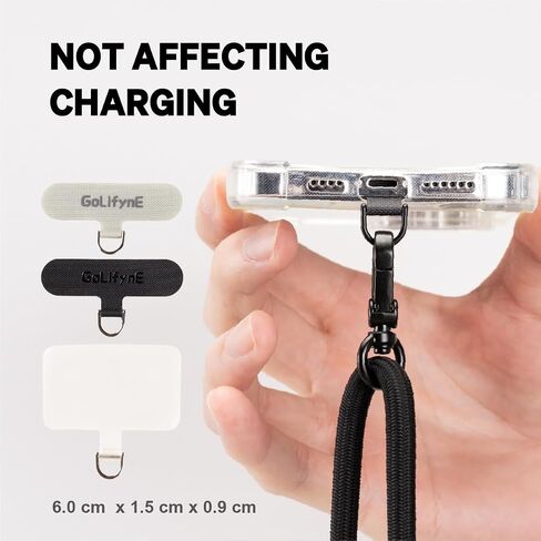 Universal Phone Lanyard لـ iPhone 16 Pro Max ومعظم الهواتف الذكية ، حزام الهاتف الخلوي Crossbody قابل للتعديل 7 مم مع علامة تبويب غير ملصق للرجال والنساء ، النيلي/الذهب غير اللامع in Kuwait