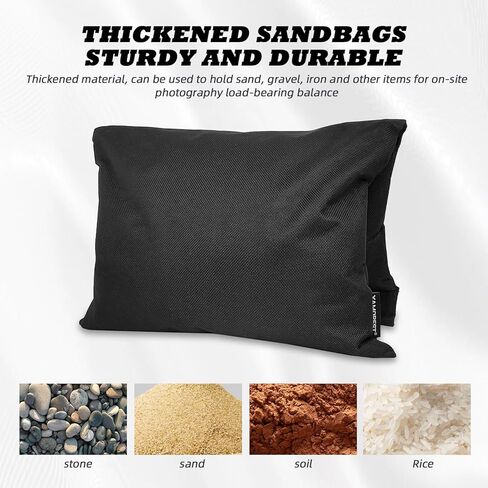 أكياس رمل للوزن للتصوير الفوتوغرافي، حقيبة تخزين محمولة قابلة للطي مع حزام كتف، 15.5 بوصة × 9.4 بوصة حقيبة سرج من البوليستر عالي التحمل / كيس فول/حقيبة وزن حامل ثلاثي القوائم للكاميرا (أسود) in Kuwait