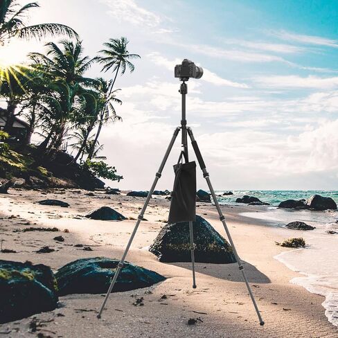 أكياس رمل للوزن للتصوير الفوتوغرافي، حقيبة تخزين محمولة قابلة للطي مع حزام كتف، 15.5 بوصة × 9.4 بوصة حقيبة سرج من البوليستر عالي التحمل / كيس فول/حقيبة وزن حامل ثلاثي القوائم للكاميرا (أسود) in Kuwait