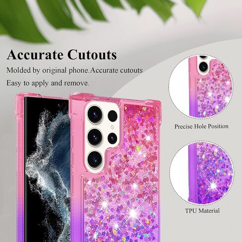 Glitter Phone Case for Samsung Galaxy S24 Ultra Case Clear Silicone for Women Girls, Cute Gold Cover Samsung S24 Ultra Case Shockproof Aesthetic Durable Bumpers (Gold) in Saudi Arabia