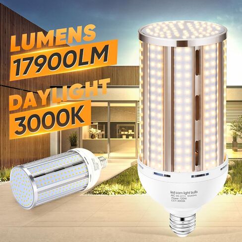 2 Pack 200W Corn LED Light Bulb Fanless,29,500LM 3000K/Warm White(2000 Watt Equivalent) E26/E39 Large Mogul Base LED Cob Lamp for Outdoor Indoor Garage Warehouse Factory Workshop Street Backyard in Kuwait