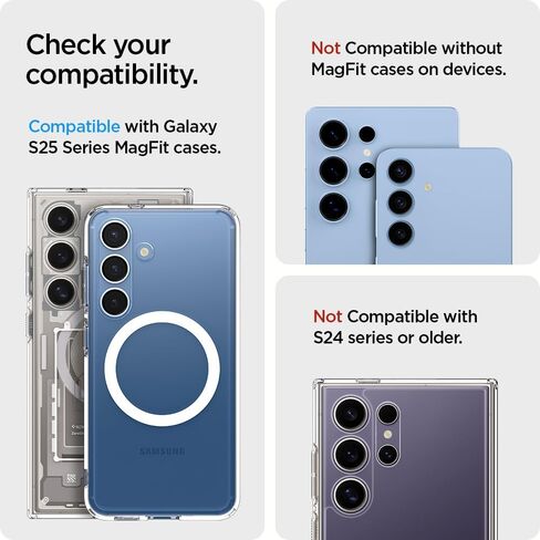 Spigen Magnetic Wallet Card Holder (MagFit) Designed for Galaxy S25 Series Magnetic Case Only and iPhone 16/15/14/13/12 Models, Holds up to 3 Cards - PU Black (MagFit+) in Kuwait