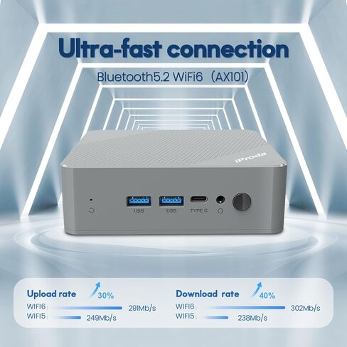 Mini PC with Intel Alder Lake N97 CPU (up to 3.6GHz), Mini Desktop Computer PC Windows 11 Home Mini Computer with 16GB DDR4 512GB SSD 4K Dual Display Micro PC Bluetooth5.2/WiFi6/USB3.2 in Saudi Arabia