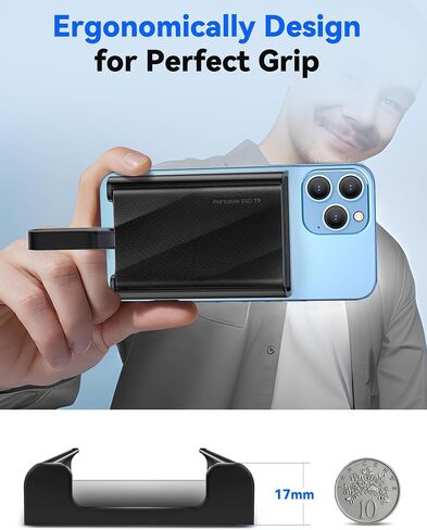 Magnetic Hard Drive Case Extreme Portable SSD with 10Gbps Type-C Cable, Compatible with iPhone 16 Pro & Pro Max - Black in Saudi Arabia