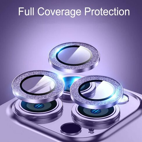 Bonitec for iPhone 14 Pro Max Bling Camera Protector, iPhone 14 Pro Camera Lens Cover Protector 9H Tempered Glass Sparkle Bling Glitter Camera Lens Film for iPhone 14 Pro Max/ 14 Pro, Blue in Saudi Arabia