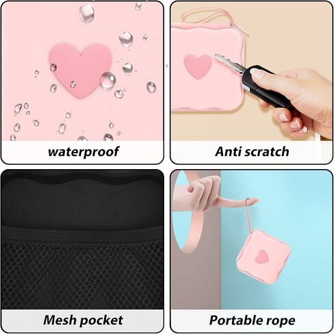 CameCosy DIY Phone Charger Case Storage Sets Cable Protector Earphone Wire Saver with Wave Travel Storage Bag, Cute Cable Charger Protector Cord Organizer for iPhone (Black Love Heart) in Saudi Arabia