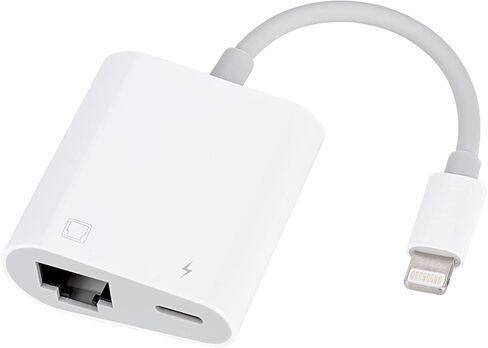 Lightning and USB C to Ethernet Adapter,2 in 1 RJ45 Ethernet LAN Network Adapter with Charge Port Compatible with iPhone/iPad/iPod/Samsung and More,Supports 100Mbps Plug and Play in Saudi Arabia