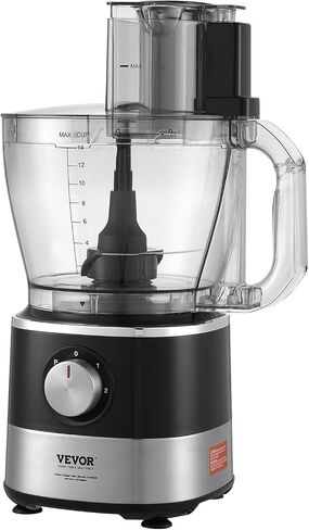 VEVOR Food Processor, 16 Cup Large Vegetable Chopper 600 Watts 2 Speed & Pulse Electric Meat Chopper, 2 In 1 Big Feed Chute & Pusher 5Pcs Blade & Dics for Mixing, Slicing, and Kneading Dough in Saudi Arabia