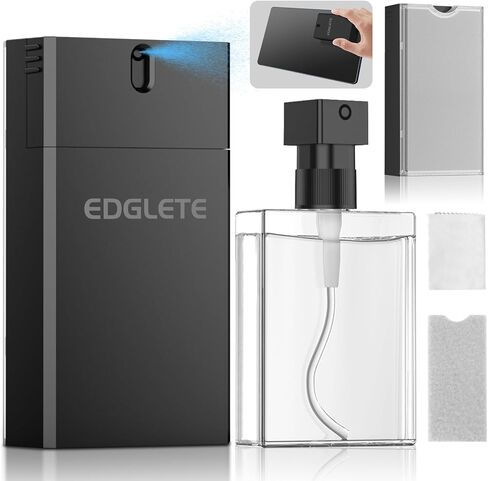Screen Cleaner Spray and Wipe, Streak-Free Computer Screen Cleaner, Portable Laptop Cleaning Kit for Phone Car Touchscreen Monitor PC MacBook iPad TV Electronic, Refillable 2oz Spray Microfiber Cloth in Saudi Arabia