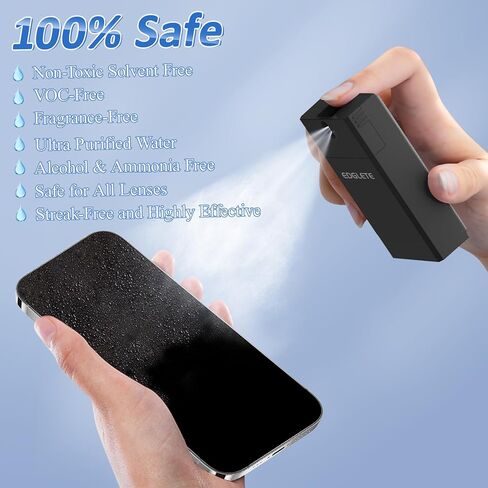 Screen Cleaner Spray and Wipe, Streak-Free Computer Screen Cleaner, Portable Laptop Cleaning Kit for Phone Car Touchscreen Monitor PC MacBook iPad TV Electronic, Refillable 2oz Spray Microfiber Cloth in Saudi Arabia