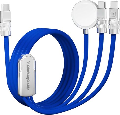 كبلات Tri-Flex 3 في 1 USB C لشاحن Apple Watch ، سيليكون 100 واط ، شحن متعدد الشحن ، شحن سريع متوافق مع سلسلة iPhone 16/15 سلسلة Iwatch iPad Airpods Galaxy Series ، 4.1 قدم ، برتقالي in Kuwait