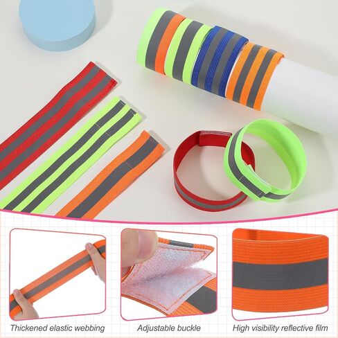PATIKIL Reflective Bands for Wrist/Arm/Ankle/Leg, High Visibility Reflector Bands, Safety Reflector Tape Straps for Night Running Cycling in Saudi Arabia