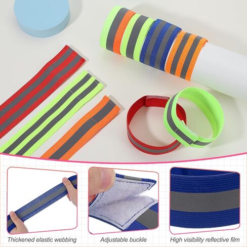 PATIKIL Reflective Bands for Wrist/Arm/Ankle/Leg, High Visibility Reflector Bands, Safety Reflector Tape Straps for Night Running Cycling in Saudi Arabia