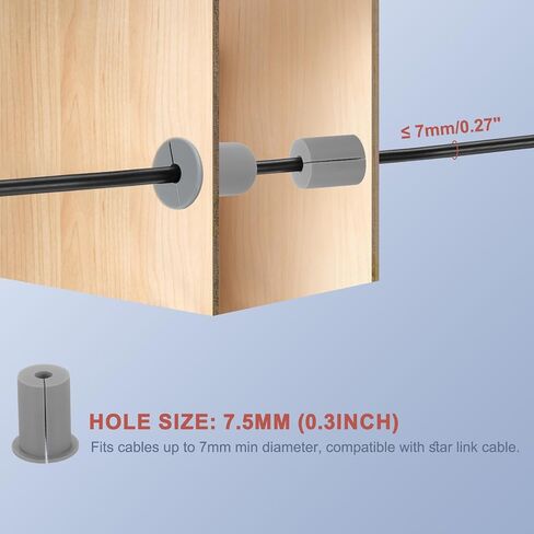 2Pcs Wall Grommets for Cables 1-Inch Silicone Cable Wall Bushing Feed Through Cable Routing Kit Accessories Wall Cable Pass Through for Ethernet with 7.5mm Hole, White in Saudi Arabia