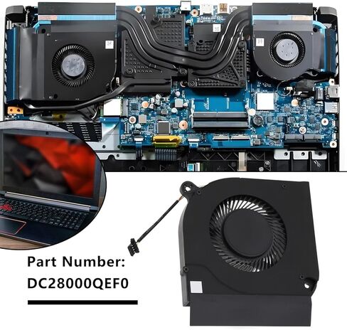 SING F LTD Laptop CPU Cooling Fan 4-Pin CPU Cooling Fan Compatible with Acer Predator Helios 300 PH317-53 PH315-52 (2019) CPU Fan, DC28000QDF0 in Kuwait