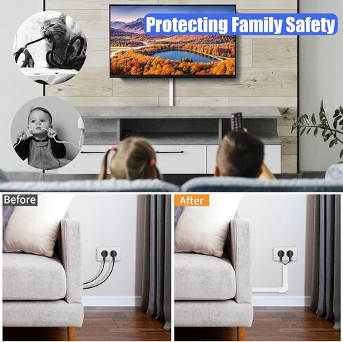 JUSTHERE Cord Hider, 157in Cord Covers for Wires on Wall, Cable Hider Cord Organizer, Cable Management Wire Covers for Cords on Wall, Wire Hiders for TV on Wall, 10x (L15.7 W0.95 H0.55in), White in Saudi Arabia