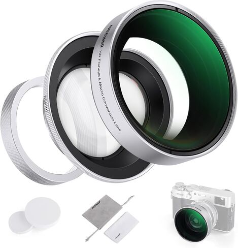 NEEWER 49mm 1.5X عدسة إضافية للمحول عن بعد، متوافقة مع كاميرات Fujifilm X100 X100S X100F X100T X100V X100VI، زجاج بصري عالي الدقة، متعدد الطبقات، فضي، LS-61 in Saudi Arabia