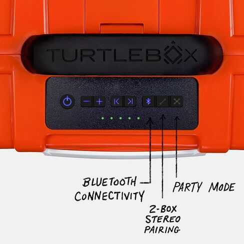 Turtlebox Original Gen 3: مكبر صوت بلوتوث في الهواء الطلق المحمول-Ultra-Sound (120dB) ، مقاوم للماء (IP67) ، بطارية وعرة مقاومة للأثر ، 3 أيام | وضع الحفلات: الاقتران غير المحدود لصوت ستيريو ، برتقالي in Kuwait