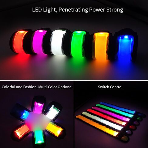 حزمة من 6 LED LED UP Band Slap Bracelets Night Safety Lrist Band for Cycling Walking Running Camping Sports Outdoor Sports in Kuwait