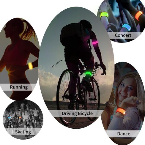 حزمة من 6 LED LED UP Band Slap Bracelets Night Safety Lrist Band for Cycling Walking Running Camping Sports Outdoor Sports in Kuwait