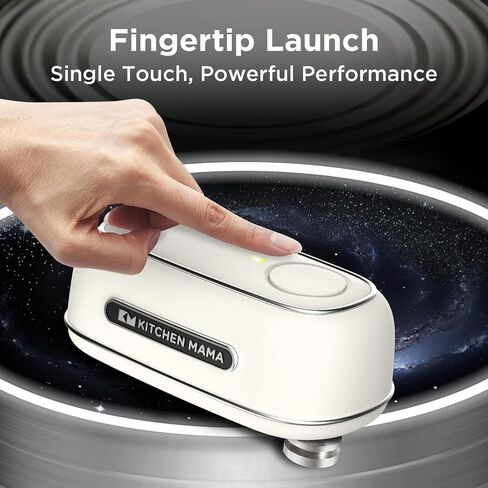 Kitchen Mama Orbit One Rechargeable Can Opener: Hands-Free, USB-C Charging, Auto Shut-Off, Smooth Edge, Professional Blade for Large Cans, with Elegant Storage Box (White) in Saudi Arabia