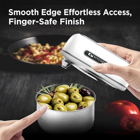 Kitchen Mama Orbit One Rechargeable Can Opener: Hands-Free, USB-C Charging, Auto Shut-Off, Smooth Edge, Professional Blade for Large Cans, with Elegant Storage Box (White) in Saudi Arabia